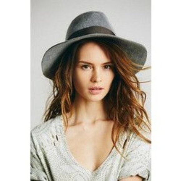 Free People Accessories - Free People 100% Wool Grey Wide Brim Grace Hat
